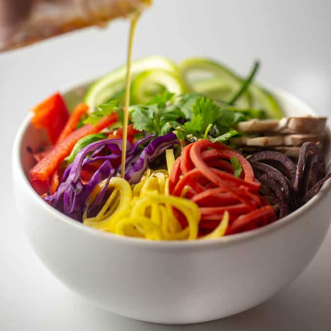 Sesame Ginger Miso Rainbow Salad