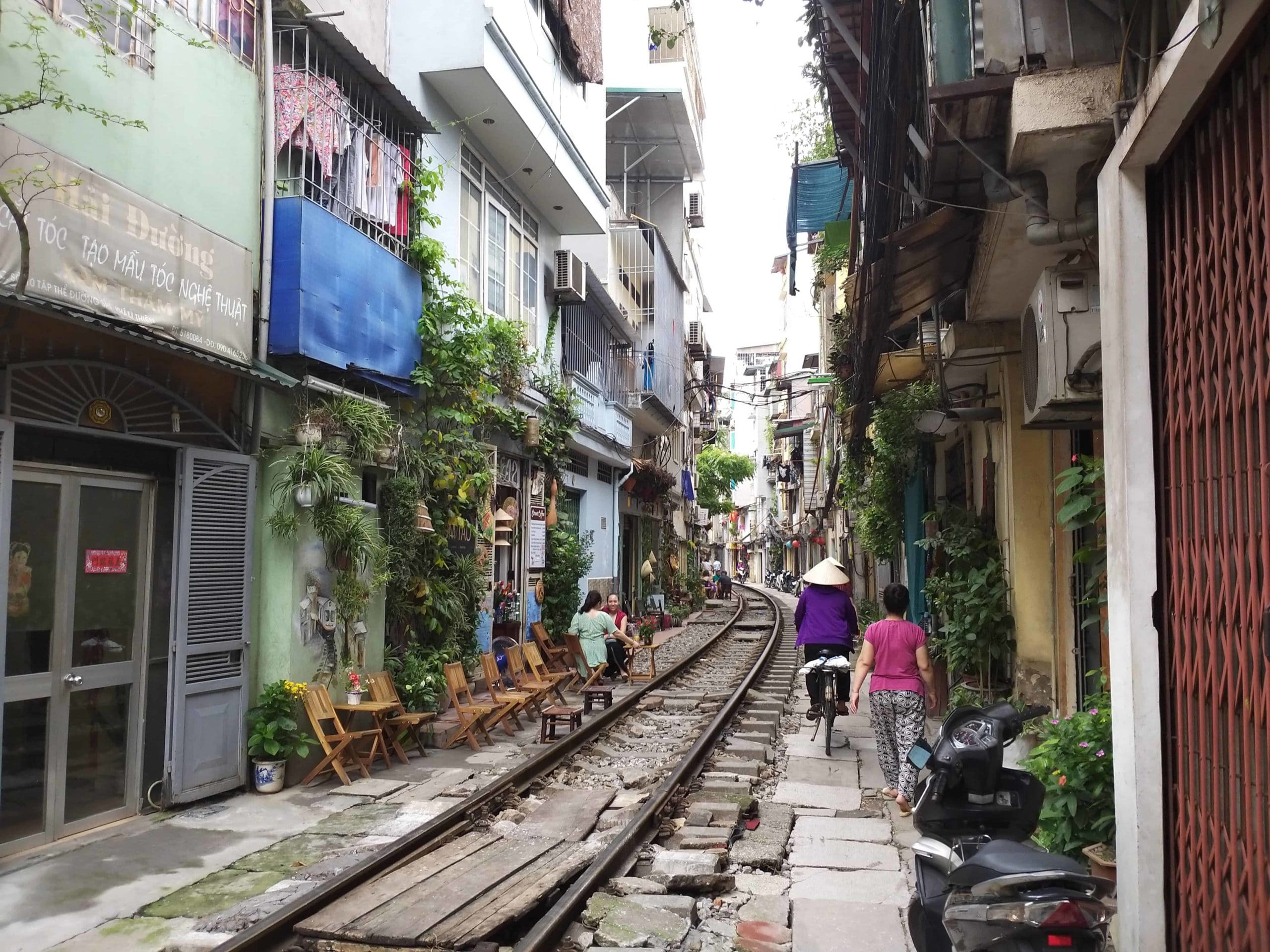 Train Street in Hanoi - we're going somewhere
