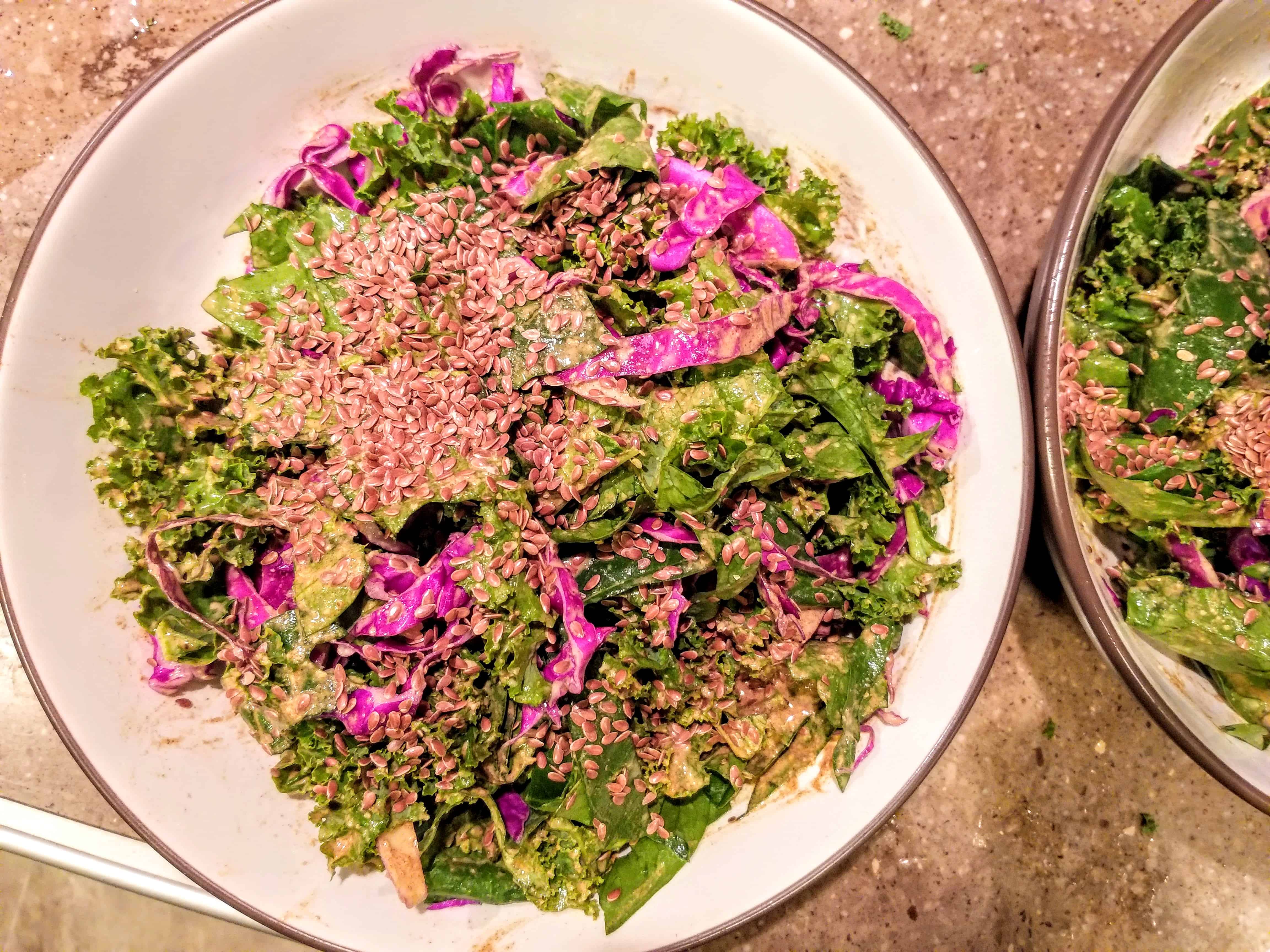 Thai-style Raw Cruciferous Salad with Sesame Dressing