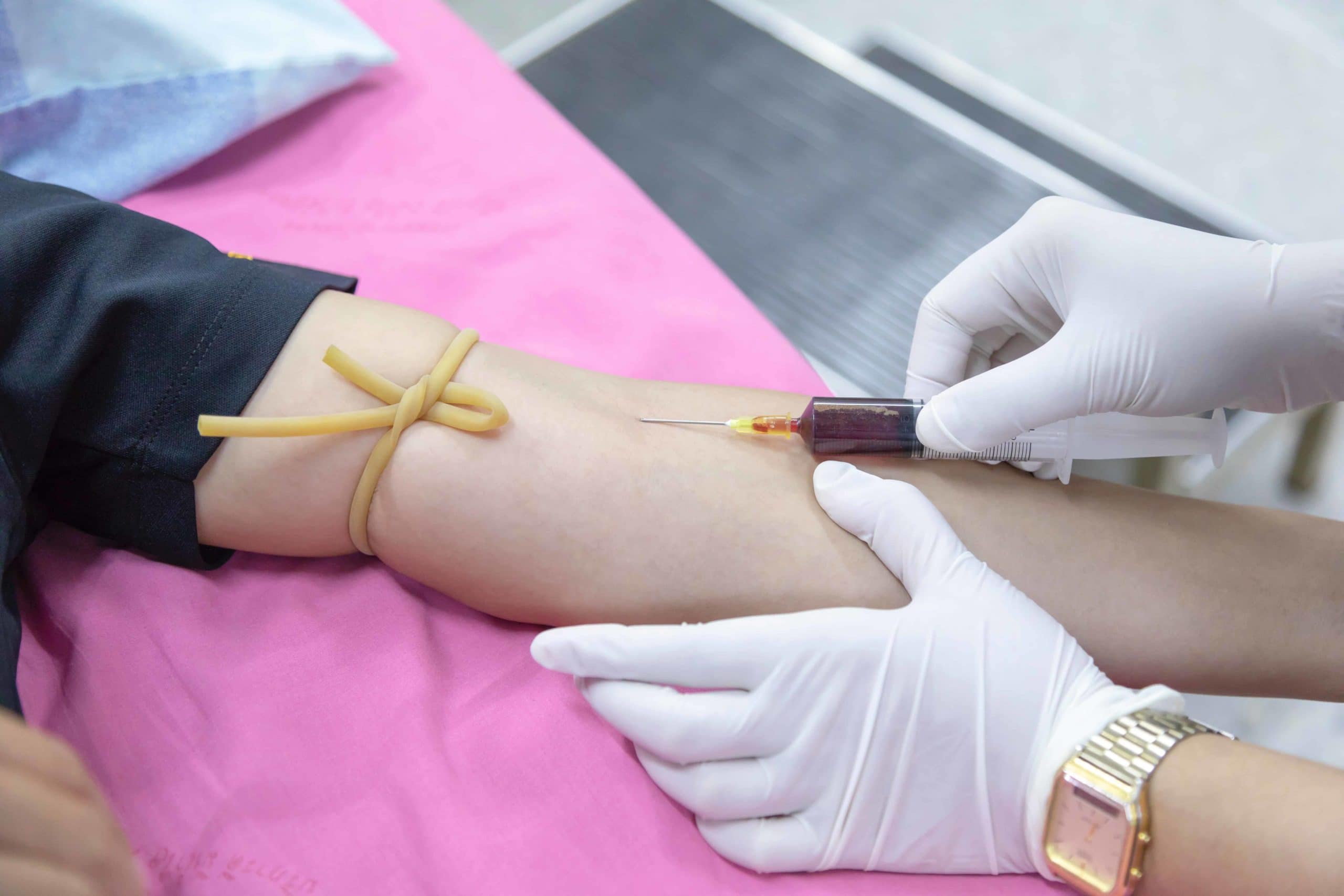 Blood being drawn from arm