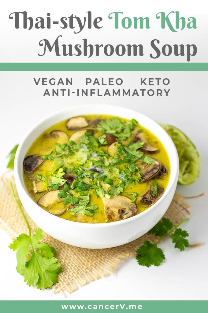 This Thai-style Tom Kha Mushroom soup is vegan, paleo, keto-friendly and anti-inflammatory.