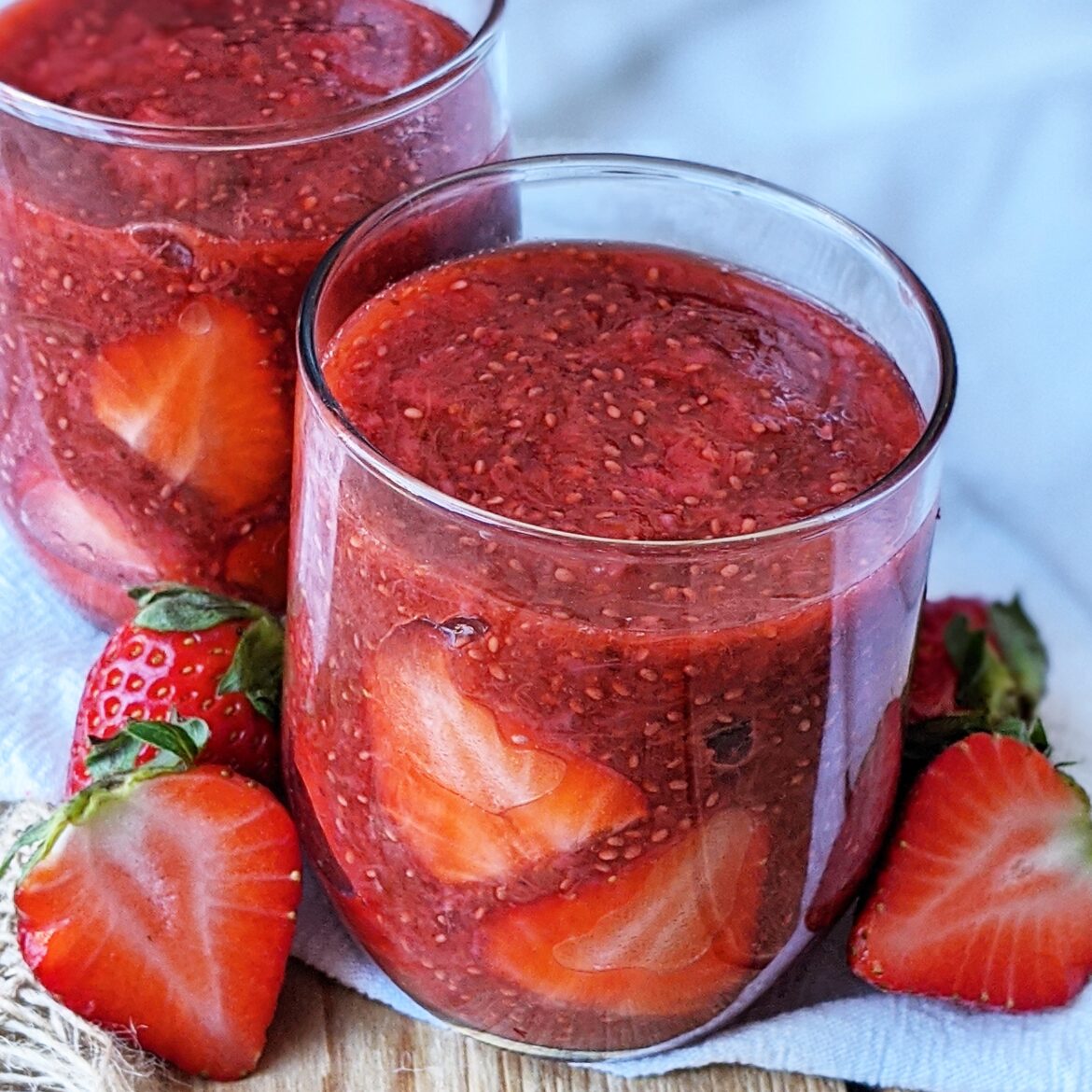 Super simple strawberry rhubarb chia jam